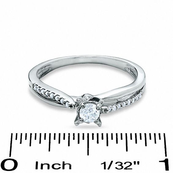 1/4 CT. T.w. Diamond Crisscross Promise Ring in 10K White Gold