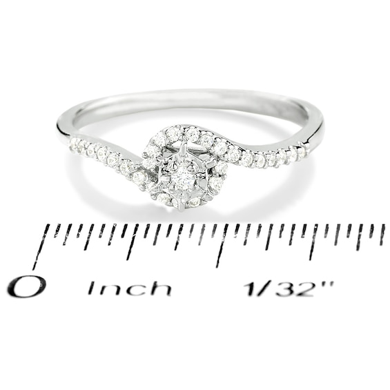 1/10 CT. T.w. Diamond Bypass Promise Ring in 10K White Gold