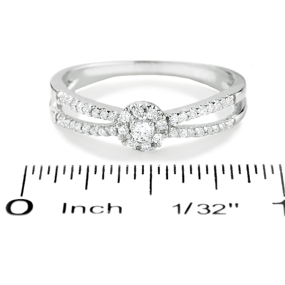 1/8 CT. T.w. Diamond Split Shank Promise Ring in 10K White Gold