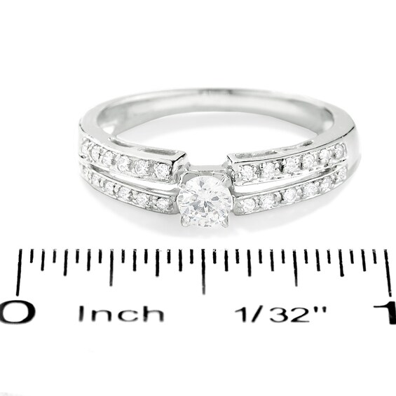 1/4 CT. T.w. Diamond Split Shank Promise Ring in 10K White Gold