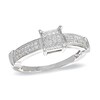 Thumbnail Image 1 of 1/8 CT. T.W. Multi-Diamond Square Collar Ring in 10K White Gold