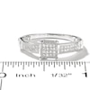 Thumbnail Image 3 of 1/8 CT. T.W. Multi-Diamond Square Collar Ring in 10K White Gold