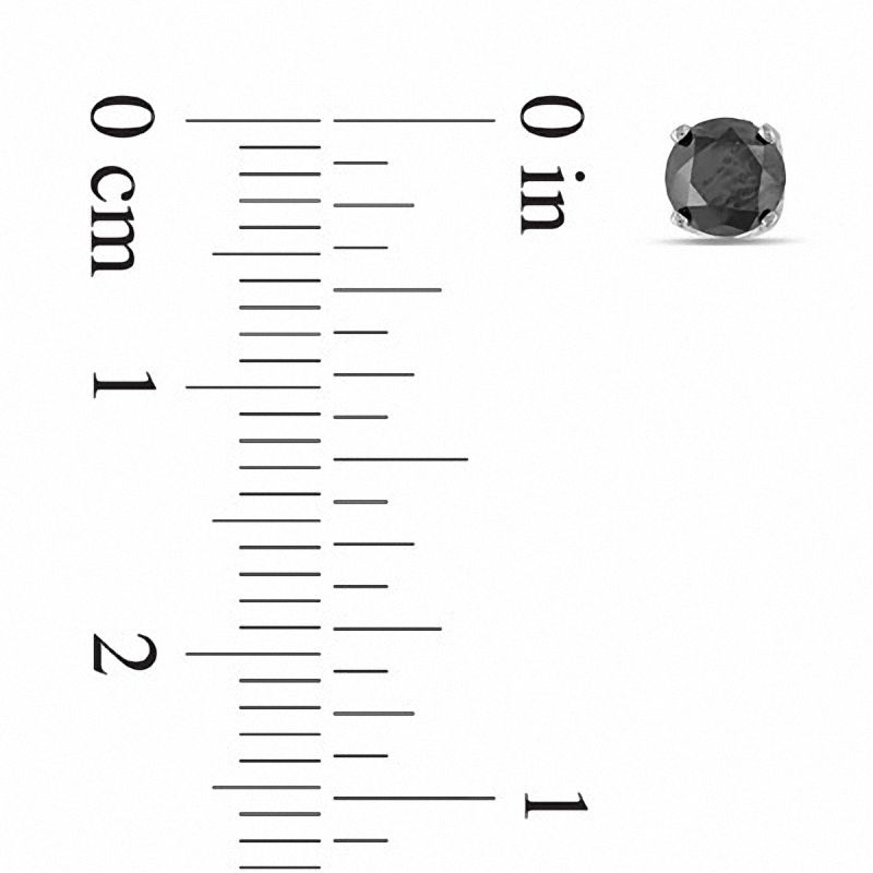 Main Image 2 of 1 CT. T.W. Black Diamond Stud Earrings in 14K White Gold