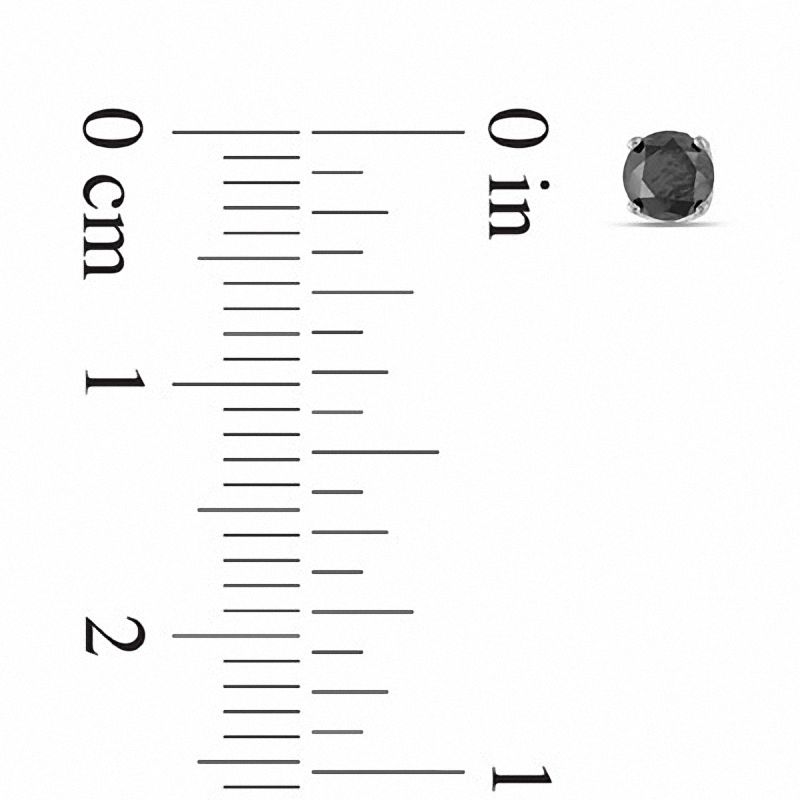Main Image 2 of 1/2 CT. T.W. Black Diamond Stud Earrings in 14K White Gold