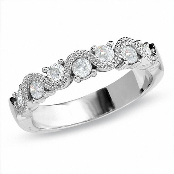 1/2 CT. T.w. Diamond Swirl Band in 14K White Gold