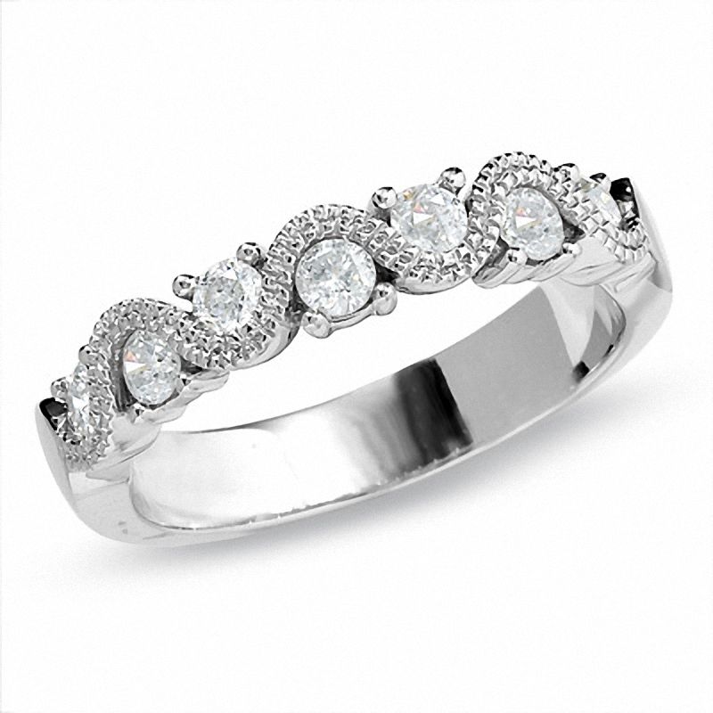 Main Image 1 of 1/2 CT. T.W. Diamond Swirl Band in 14K White Gold