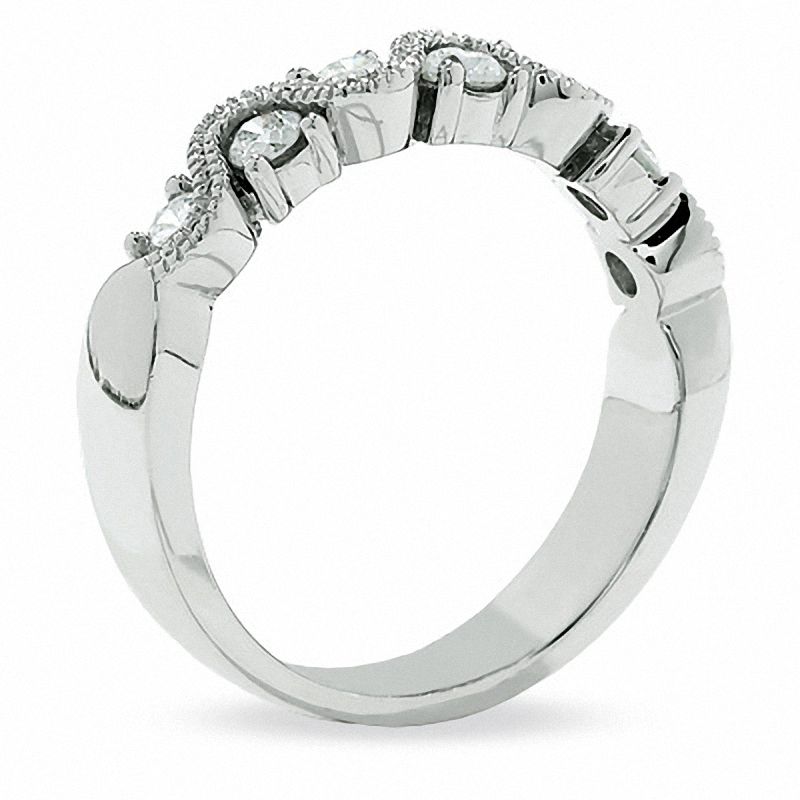 Main Image 2 of 1/2 CT. T.W. Diamond Swirl Band in 14K White Gold