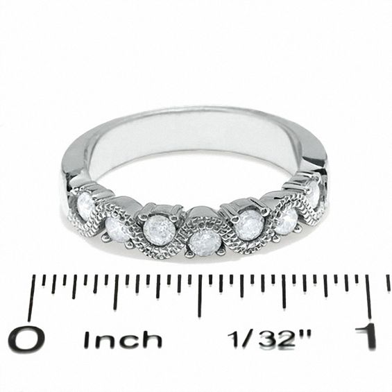 1/2 CT. T.w. Diamond Swirl Band in 14K White Gold