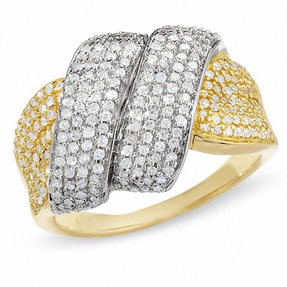 3/4 CT. T.w. Diamond Pavé Foldover Band in 14K Gold
