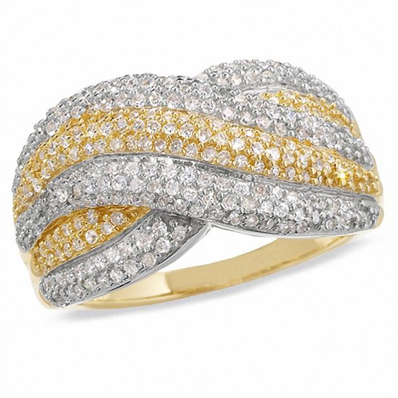 3/4 CT. T.w. Diamond Pavé Woven Band in 14K Gold