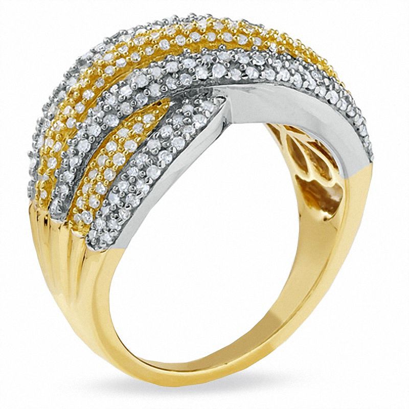 Main Image 2 of 3/4 CT. T.W. Diamond Pavé Woven Band in 14K Gold