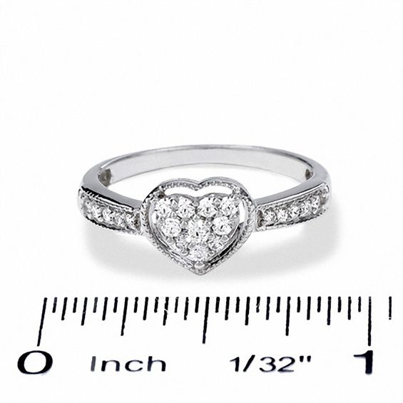 1/4 CT. T.w. Heart-Shaped Diamond Frame Ring in 10K White Gold