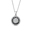 Thumbnail Image 1 of 1/2 CT. T.W. Enhanced Black and White Diamond Flower Pendant in 10K White Gold