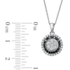 Thumbnail Image 1 of 1/2 CT. T.W. Enhanced Black and White Diamond Flower Pendant in 10K White Gold