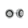 Thumbnail Image 1 of 1/2 CT. T.W. Enhanced Black and White Diamond Flower Earrings in 10K White Gold