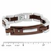 Thumbnail Image 2 of Two-Tone Brown Stainless Steel ID Bracelet with Diamond Accents