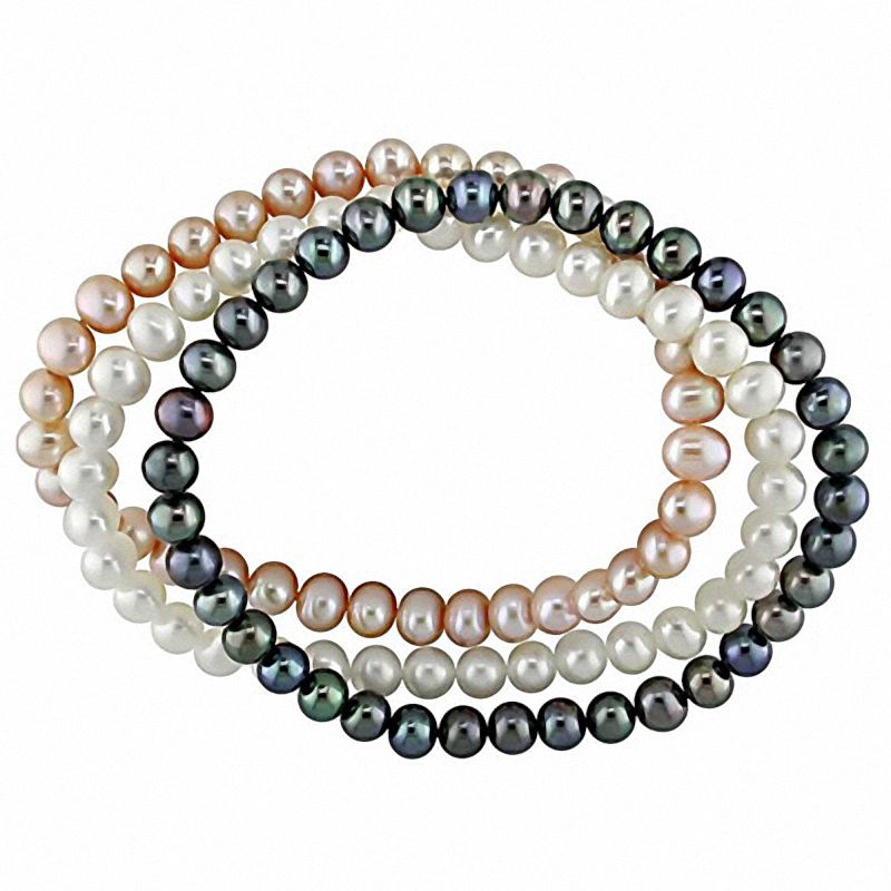Main Image 1 of Freshwater Cultured Pearl Bracelet Set