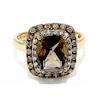 Thumbnail Image 2 of Cushion-Cut Smoky Quartz Ring in 14K Gold with Enhanced Champagne and White Diamonds