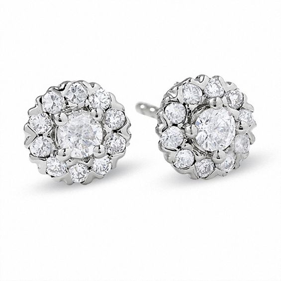 1/2 CT. T.w. Certified Colorless Diamond Plus Earrings in 18K White Gold