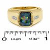 Thumbnail Image 1 of Men's Octagon Lab-Created Opal Mosaic Band in 10K Gold with Diamond Accents