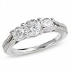 Thumbnail Image 1 of 1-1/2 CT. T.W. Certified Colorless Round Diamond Three Stone Ring in 18K White Gold