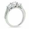 Thumbnail Image 2 of 1-1/2 CT. T.W. Certified Colorless Round Diamond Three Stone Ring in 18K White Gold