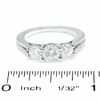 Thumbnail Image 3 of 1-1/2 CT. T.W. Certified Colorless Round Diamond Three Stone Ring in 18K White Gold