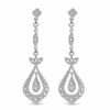 Thumbnail Image 1 of 1/8 CT. T.W. Diamond Vintage-Style Teardrop Dangle Earrings in 10K White Gold