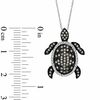 Thumbnail Image 2 of 1/2 CT. T.W. Champagne and White Diamond Turtle Pendant in 10K White Gold