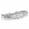 Thumbnail Image 1 of 1/2 CT. T.W. Diamond Pavé Three Stone Framed Ring in 10K White Gold