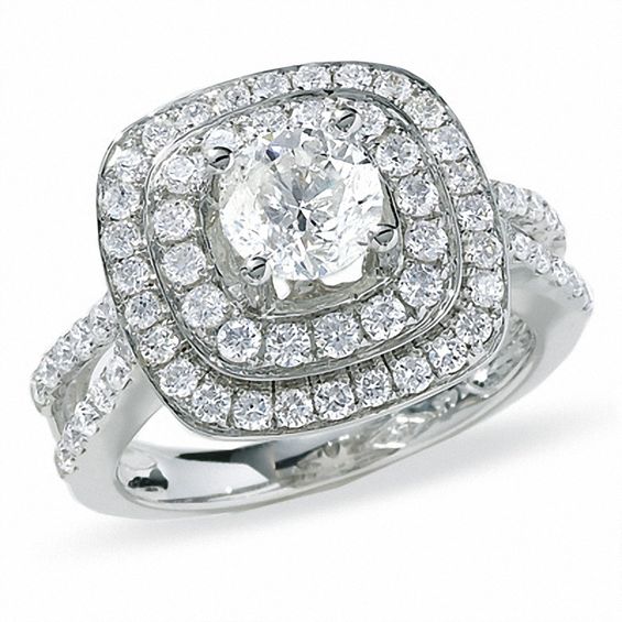2 CT. T.w. Diamond Double Row Bridal Set in 14K White Gold