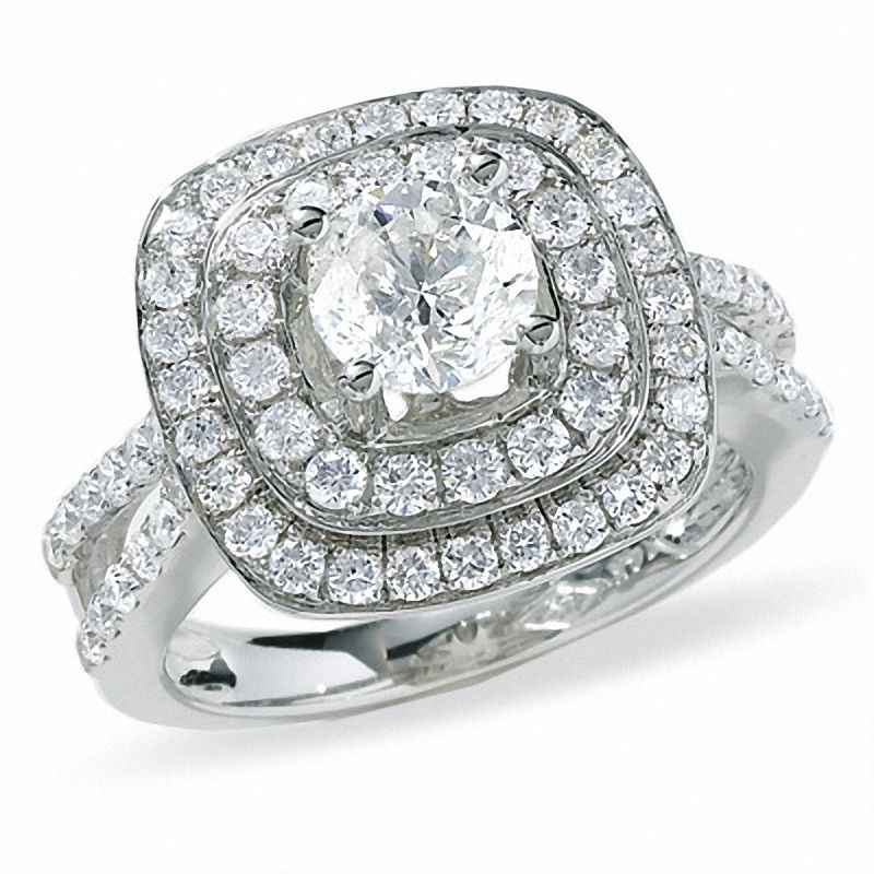 Main Image 1 of 2 CT. T.W. Diamond Double Row Bridal Set in 14K White Gold