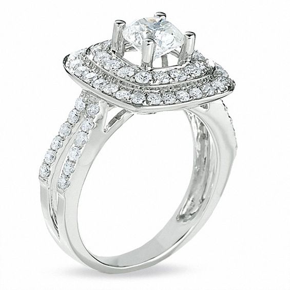 2 CT. T.w. Diamond Double Row Bridal Set in 14K White Gold