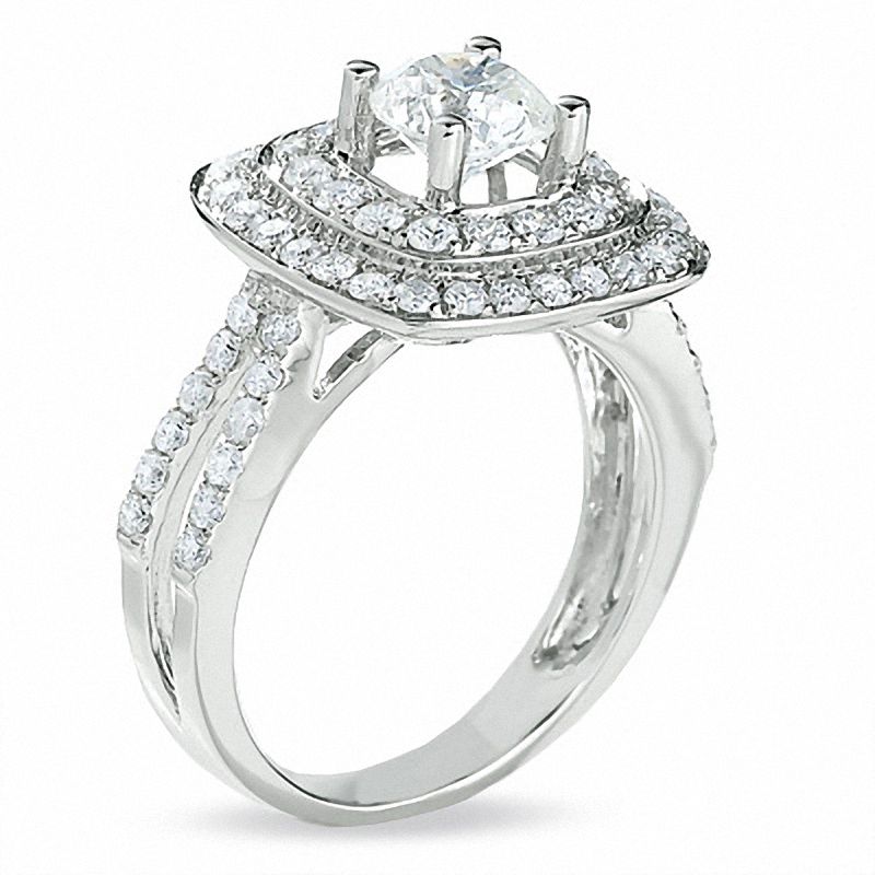 2 CT. T.W. Diamond Double Row Bridal Set in 14K White Gold