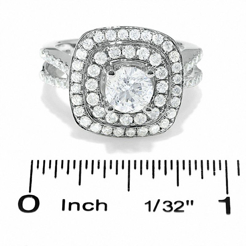 Main Image 3 of 2 CT. T.W. Diamond Double Row Bridal Set in 14K White Gold