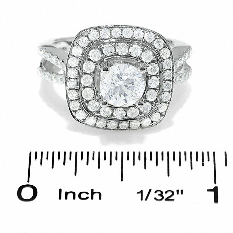 2 CT. T.W. Diamond Double Row Bridal Set in 14K White Gold