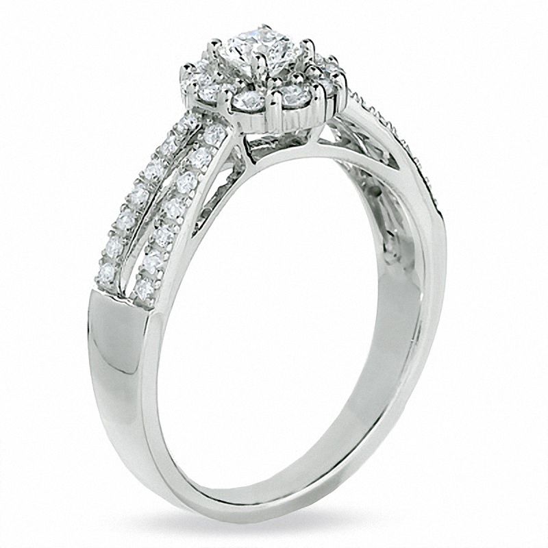 Main Image 2 of 5/8 CT. T.W. Diamond Framed Engagement Ring in 14K White Gold