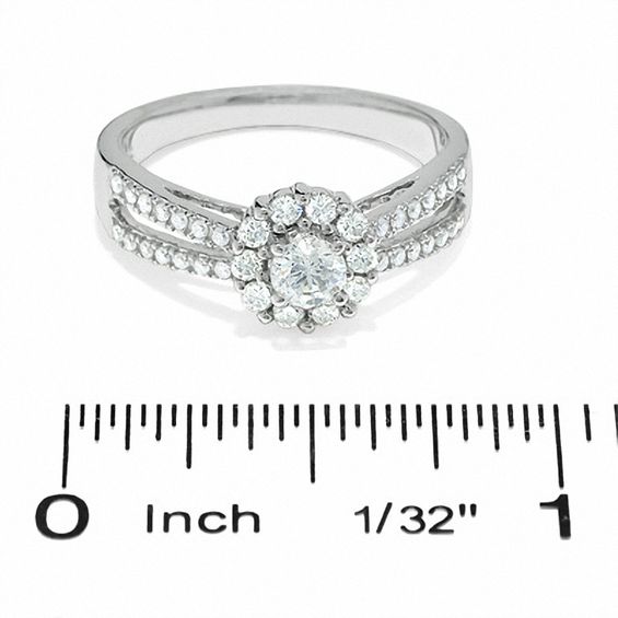 5/8 CT. T.w. Diamond Framed Engagement Ring in 14K White Gold