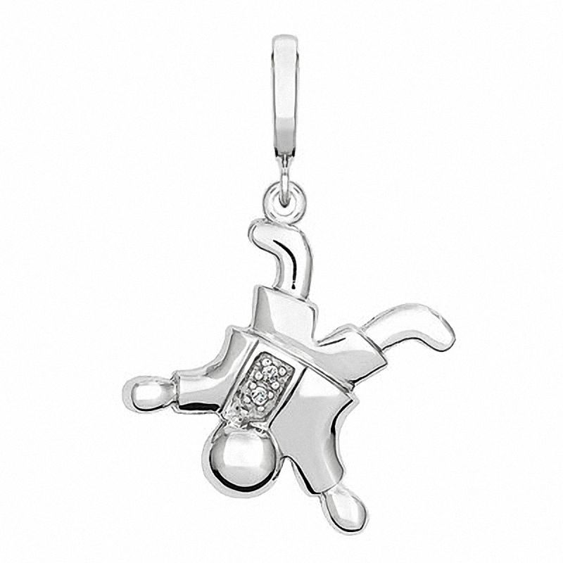 Diamond Accent Little Boy Charm Pendant in Sterling Silver