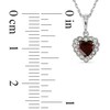 Thumbnail Image 2 of Colors of Romance Garnet Pendant in 10K White Gold with Diamond Accents - 17&quot;