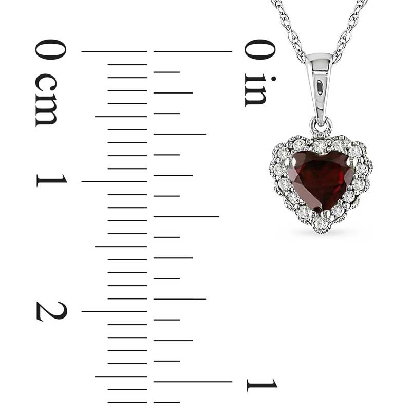 Main Image 2 of Colors of Romance Garnet Pendant in 10K White Gold with Diamond Accents - 17&quot;