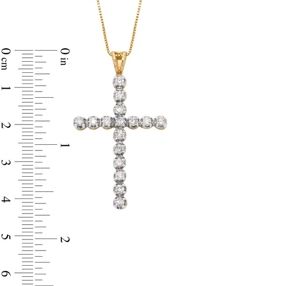 1 CT. T.w. Diamond Cross Pendant in 10K Gold
