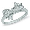 Thumbnail Image 0 of 1/10 CT. T.W. Diamond Bow Ring in 10K White Gold