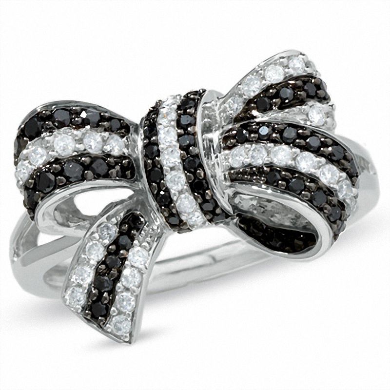 Zales black and white diamond ring sales