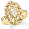 Thumbnail Image 1 of 1/2 CT. T.W. Multi-Diamond Art Deco Oval Dome Ring in 14K Gold