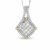 Thumbnail Image 0 of 1 CT. T.W. Invisible Princess-Cut Diamond Pendant in 14K Two-Tone Gold