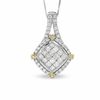 Thumbnail Image 1 of 1 CT. T.W. Invisible Princess-Cut Diamond Pendant in 14K Two-Tone Gold