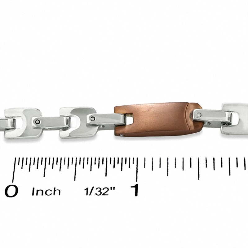 Main Image 2 of Stainless Steel Brown IP Fashion Necklace and Bracelet Set