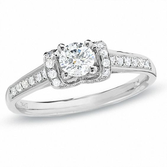 5/8 CT. T.w. Diamond Collar Ring in 14K White Gold