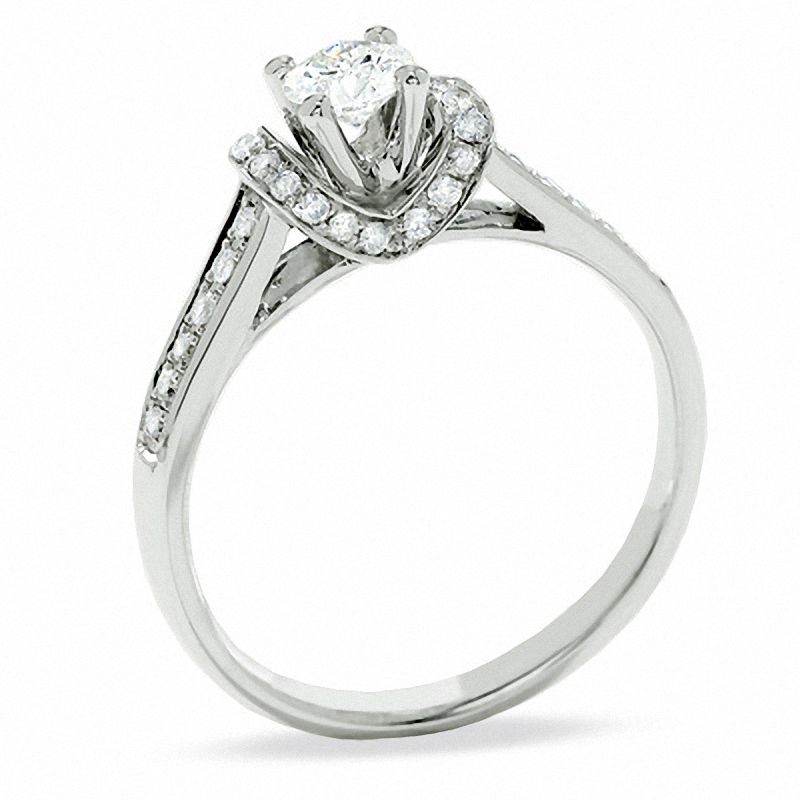 Main Image 2 of 5/8 CT. T.W. Diamond Collar Ring in 14K White Gold
